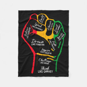 Inspirierende schwarze Führer Power Fist Hand Schw Fleecedecke