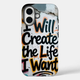 Inspirierende Street-Art-Typografie Betonwand iPhone 16 Hülle