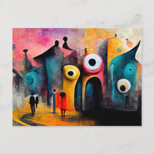 Inspirierende surrealistische Malerei Postkarte