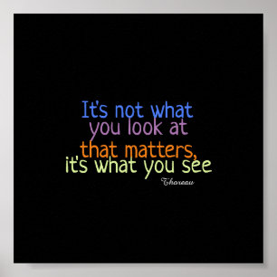 inspirierende Thoreau zitieren farbige Typografie Poster