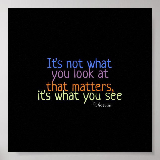 inspirierende Thoreau zitieren farbige Typografie Poster (Vorne)