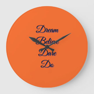 Inspirierende Typografie Verbranntes Orange Modern Große Wanduhr