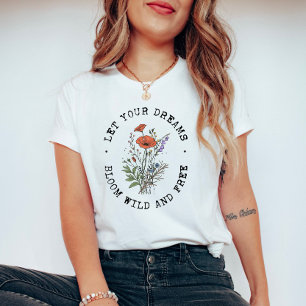 Inspirierende Vintage-Blumen-Quote T-Shirt