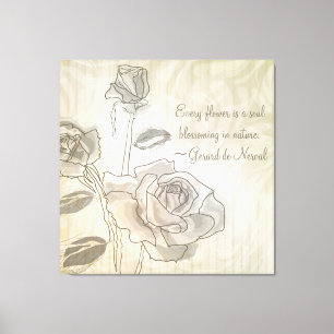 Inspirierende Vintage-Rosen-verpackte Leinwand