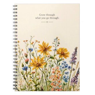 Inspirierende Wildblumen-Wasserfarbe Notizblock