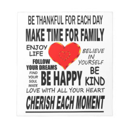 inspirierende Worte zum Leben Notizblock