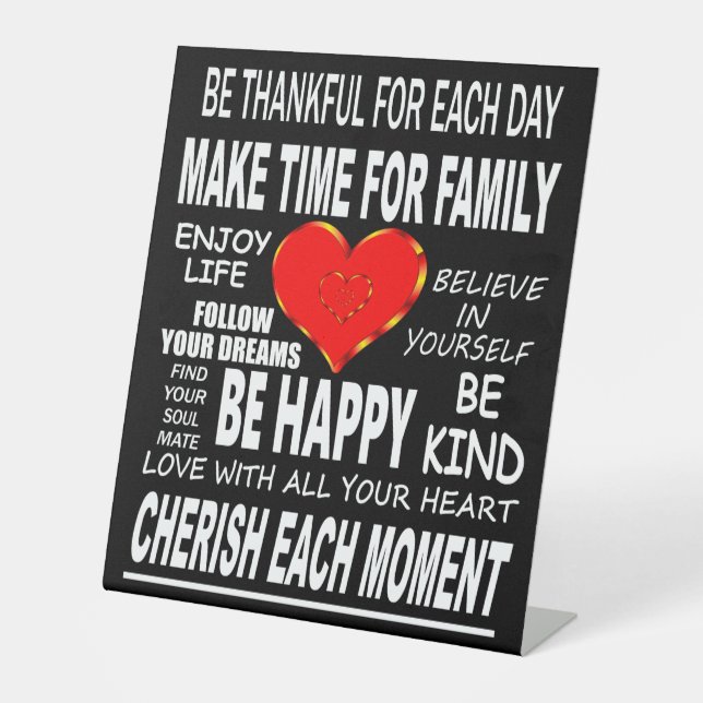 inspirierende Worte zum Leben Sockelschild (Vorderseite)