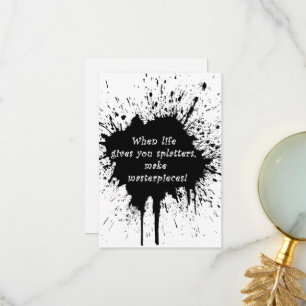 inspirierende Zitat Leben Spritzer Malerkreativitä Dankeskarte