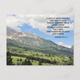 Inspirierender christlicher Bibelvers Berge Postkarte