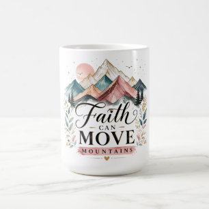 Inspirierender christlicher Glaube kann Berge vers Kaffeetasse