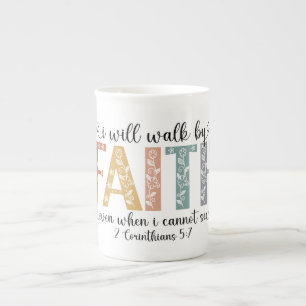 inspirierender christlicher Glaubensvers Prozellantasse