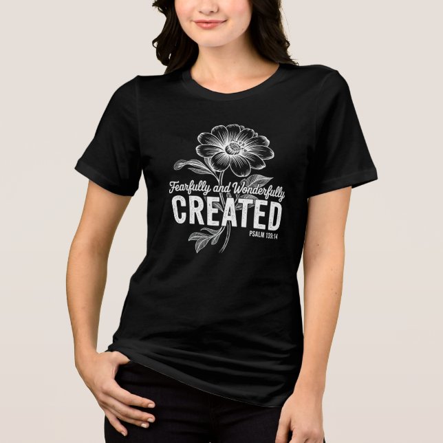 Inspirierender christlicher Vers Tri-Blend Shirt (Vorderseite)