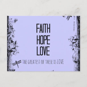 Inspirierender Glaube Hoffnung Liebe Bibelvers Postkarte