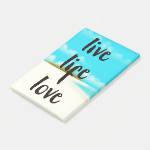 Inspirierender Leitsatz 'Lebe Leben Liebe' Post-it Klebezettel