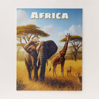 Inspirierender majestätischer afrikanischer Elefan Puzzle