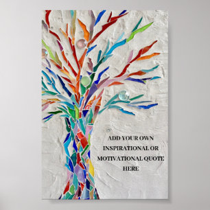 Inspirierender Motivationszitat-Baum Poster
