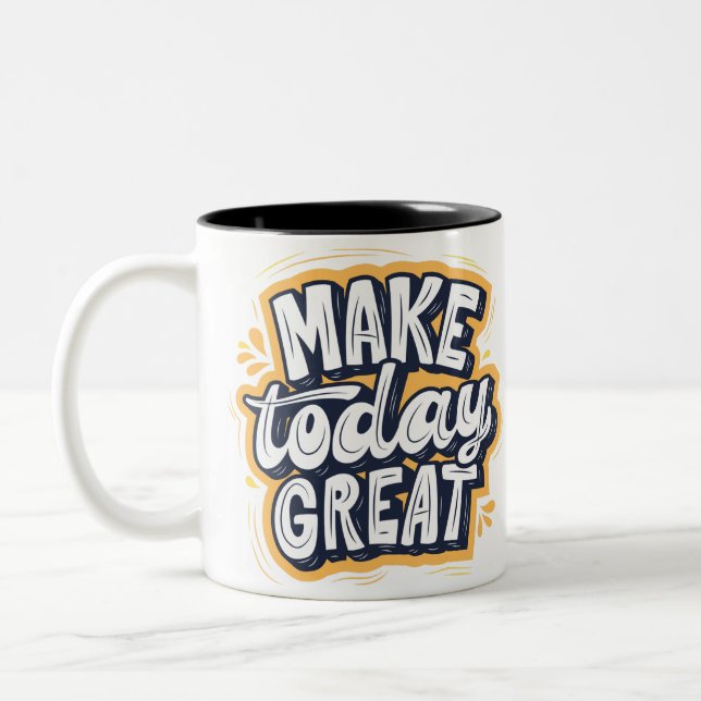 Inspirierender Mug "MAKE today GREAT" Zweifarbige Tasse (Links)