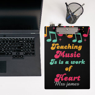 Inspirierender Musiklehrer Personalisierter Tag de Klemmbrett