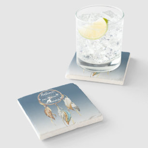 Inspirierender Navy Blau Ombre Traumfänger  Steinuntersetzer