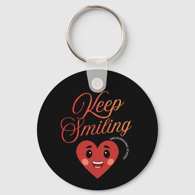 Inspirierender Schlüsselanhänger 'Keep Smiling' (Vorderseite)