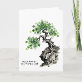 Inspirierender Shamrock-Bonsai-Baum St. Patrick's  Karte