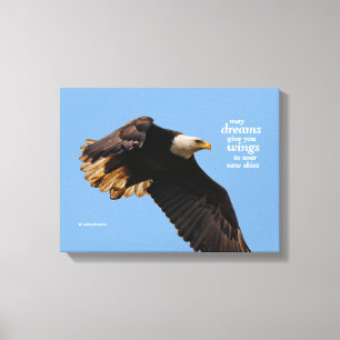 Inspirierender Spruch Weißkopfseeadler im Flug Leinwanddruck