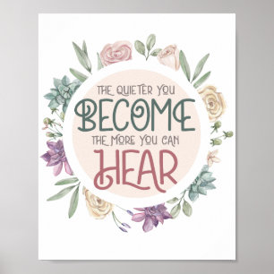 Inspirierender Zitat Pastell-Blumenkranz Poster