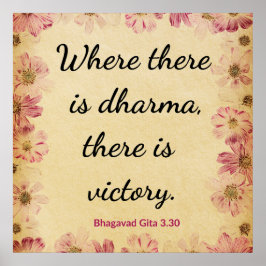 Inspirierendes Beige Rosa Gita Dharma Sieg Poster