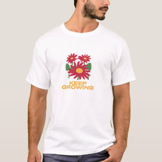 Inspirierendes Blumen-T-Shirt 'Weiter wachsen' | P T-Shirt