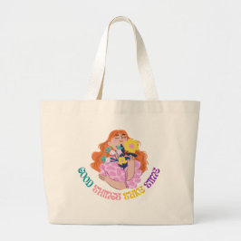 Inspirierendes florales Mädchen-Ästhetik-Design Jumbo Stoffbeutel