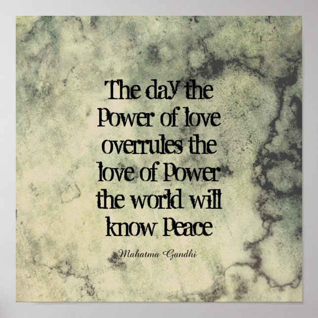 inspirierendes Gandhi-Friedensziffer-Typografie-Po Poster (Vorne)