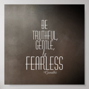 inspirierendes Gandhi Zitat-Poster grau Poster