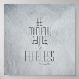 inspirierendes Gandhi Zitat-Poster grau Poster