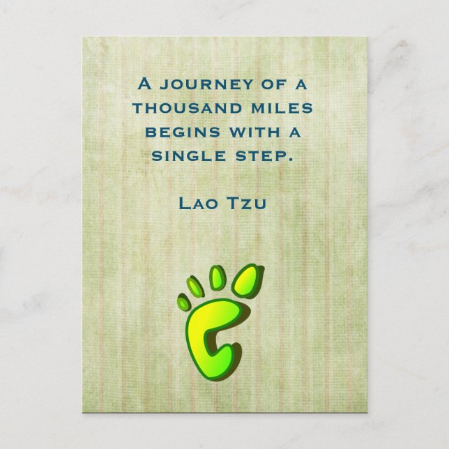 inspirierendes Lao Tzu Zitat Postkarte (Vorderseite)