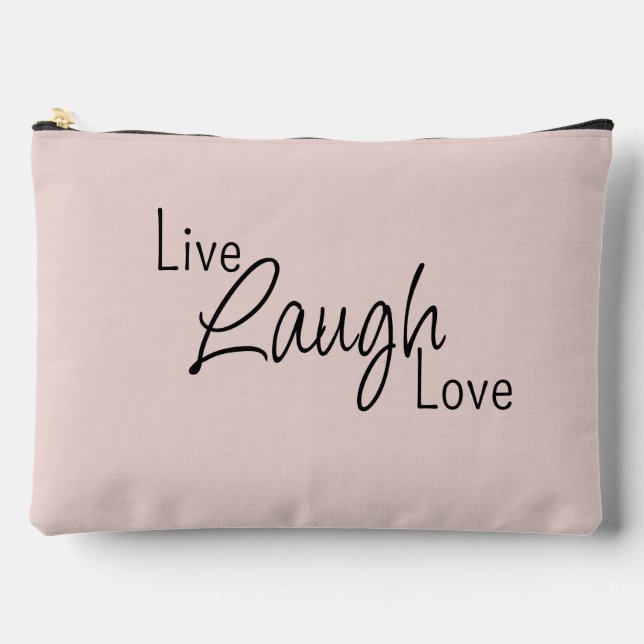 inspirierendes LIVE LAUGH LIEBE Zitat Pink Cosmeti Zubehörtasche (Vorderseite)