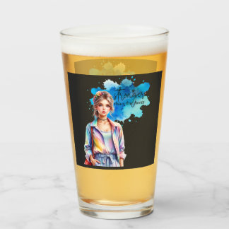 Inspirierendes Mädchen Grafik Glas
