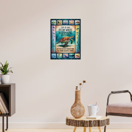 Inspirierendes Meeresschildkröten-Ozean-Poster „Da Poster