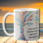 inspirierendes Motivierend Zitat Kaffeetasse<br><div class="desc">Diese dekorative Kaffeemaschine verfügt über einen Regenbogenfarbenen Mosaikbaum und ein inspirierend Zitat. Sie können das Angebot in ein eigenes ändern. Verwenden Sie die Option Weitere anpassen, um die Textgröße, den Stil oder die Farbe zu ändern, da wir unser Kunstwerk erstellen, können Sie dieses exakte Bild von anderen Designern nicht finden....</div>