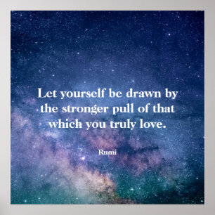 Inspirierendes Motivierendes Rumi-Zitat Universum Poster