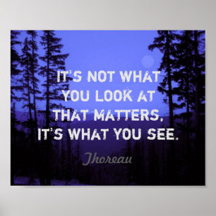 inspirierendes Naturposter Thoreau Zitat blau Poster