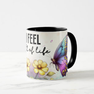 Inspirierendes/Positives Blumen-Zitat Wrap Tasse