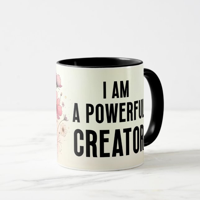 Inspirierendes/Positives Blumenzitat Wrap  Tasse (VorderseiteRechts)