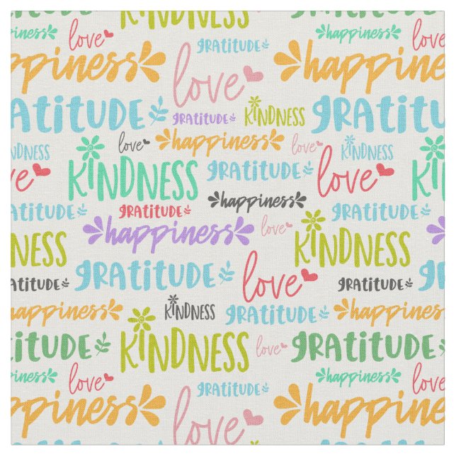 inspirierendes positives Wortmuster Stoff (Nahaufnahme)