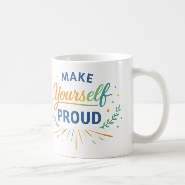 Inspirierendes positives Zitatdesign Kaffeetasse (Rechts)