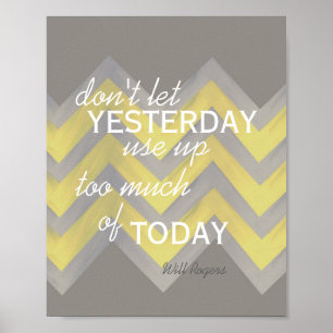 inspirierendes Poster Will Rogers zitieren Zickzac