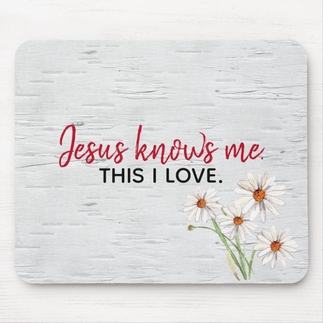 inspirierendes religiöses Zitat über die weiße Bir Mousepad (Vorne)