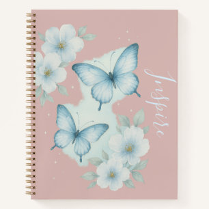 Inspirierendes Schmetterlings-Blumen-Notizbuch Notizbuch