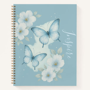 Inspirierendes Schmetterlings-Blumen-Notizbuch Notizbuch