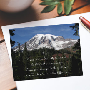 Inspirierendes Serenity Prayer Mount Rainier Postkarte