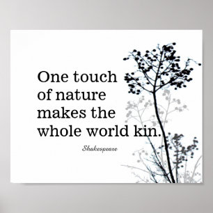 inspirierendes Shakespeare-Zitat schwarz-weiß Poster